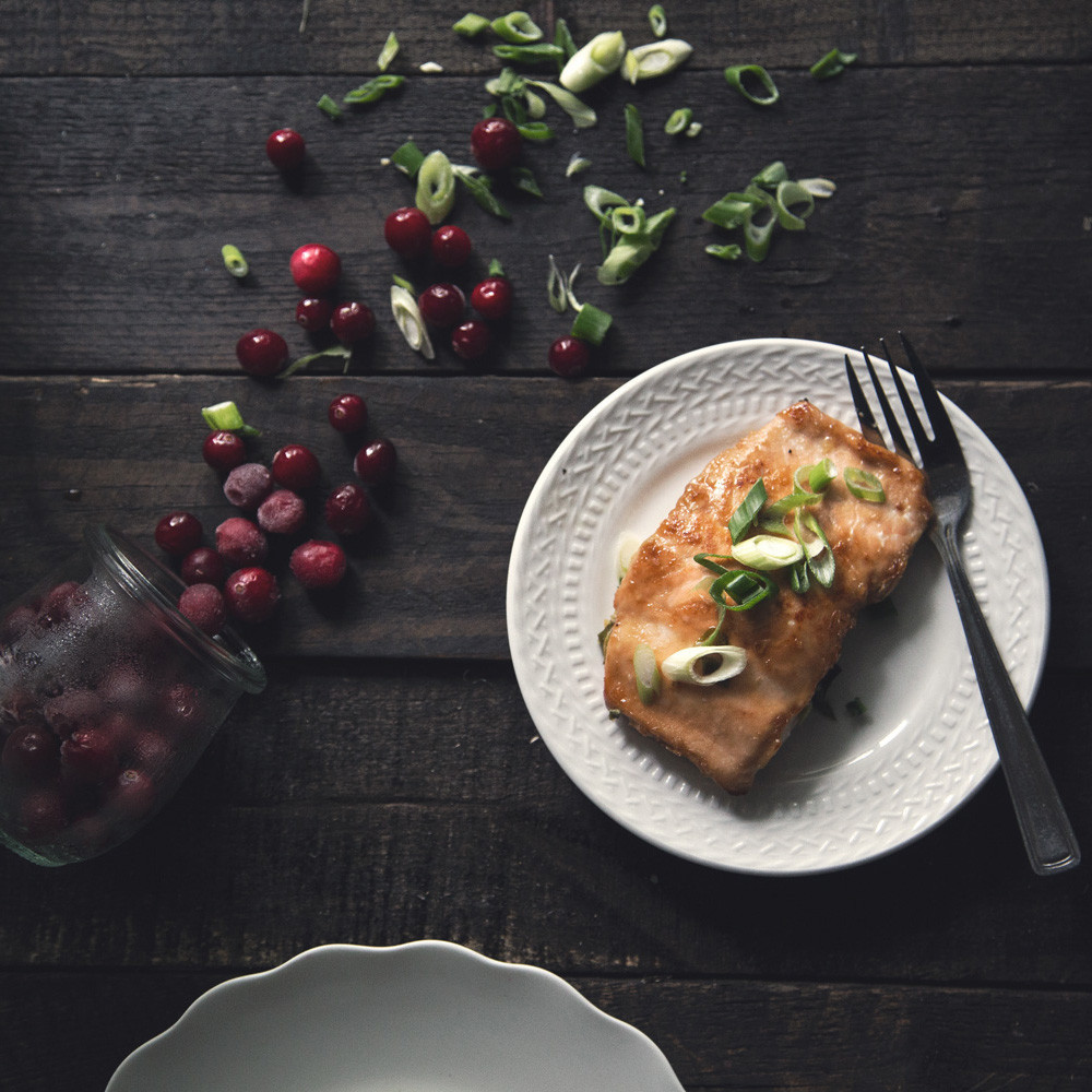Cranberry Pear Glazed Salmon
